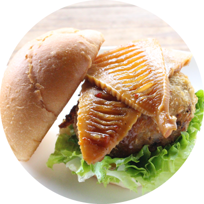 竹原たけのこのテリヤキ牛コロッケバーガー